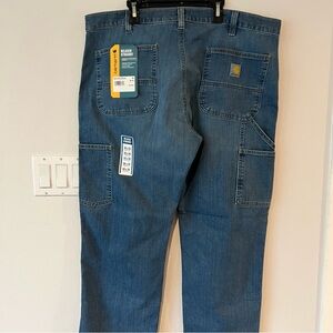 Carhartt Men's Relaxed Straight Rugged Flex Double Front Denim Dungaree Jeans